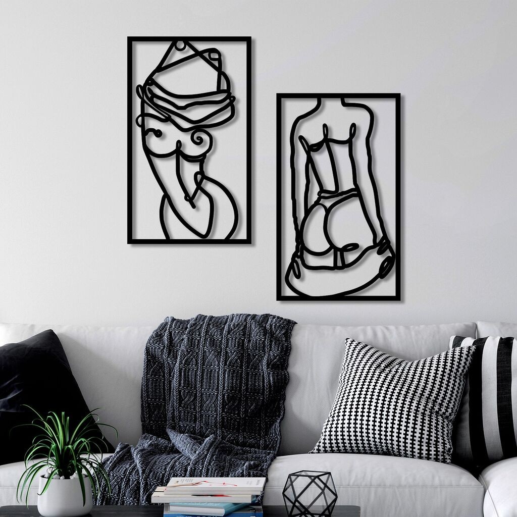 Wallity Zidna dekoracija Body Positive, 42 x 70 cm, Crna