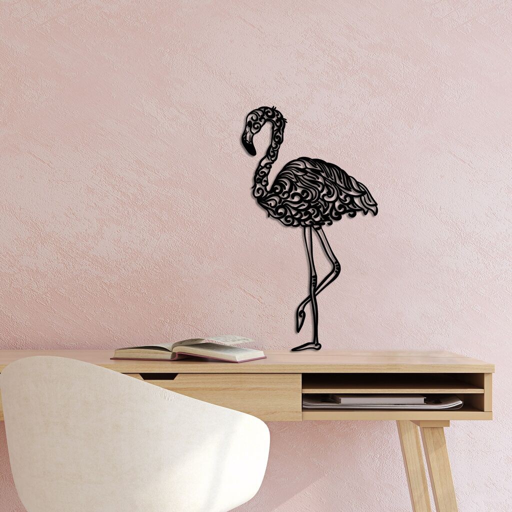 Wallity Zidna dekoracija Flamingo 18, 50 x 27 cm, Crna