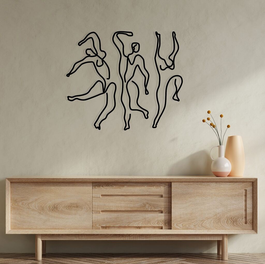 Wallity Zidna dekoracija Famiglia, 90 x 54 cm, Crna