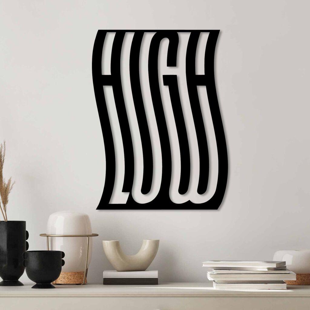 Wallity Zidna dekoracija Visoka Niska, 50 x 37 cm, Crna