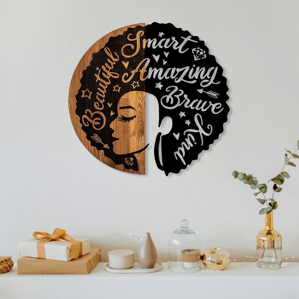 Wallity Zidna dekoracija Ženski, 56 x 59 cm, Smeđa