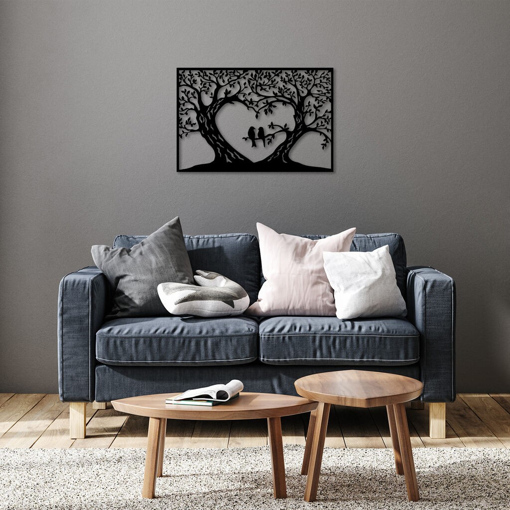 Wallity Zidna dekoracija Ptice Ljubav - 280 S, 46 x 69 cm, Crna