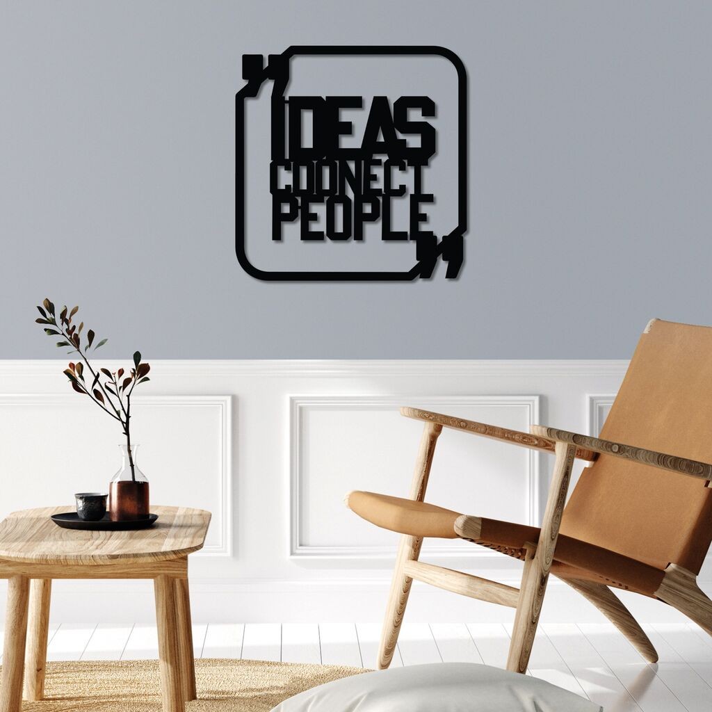 Wallity Zidna dekoracija Ideje Povežite ljude, 50 x 50 cm, Crna