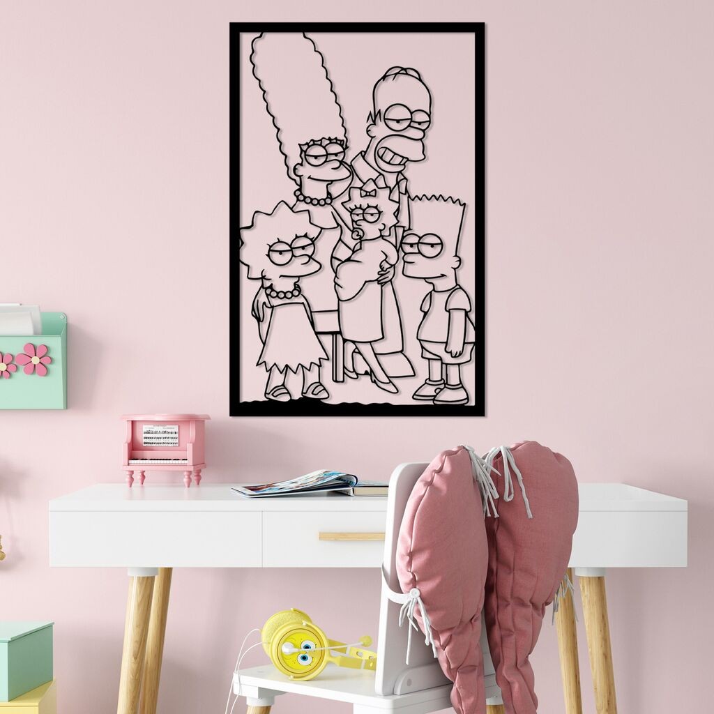 Wallity Zidna dekoracija Simpson 6, 40 x 62 cm, Crna