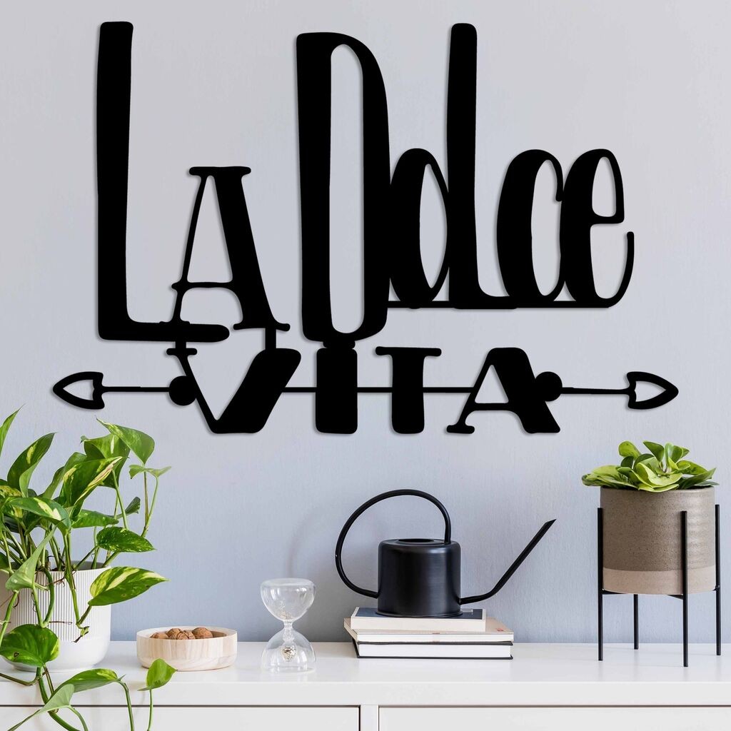 Wallity Zidna dekoracija Dolce Vita 4, 56 x 37 cm, Crna