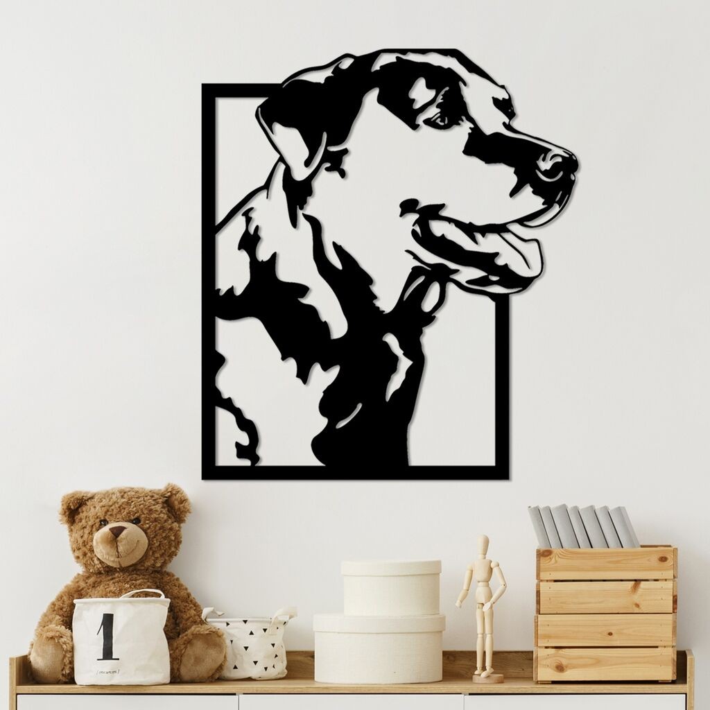 Wallity Zidna dekoracija Crni labrador, 41 x 53 cm, Crna