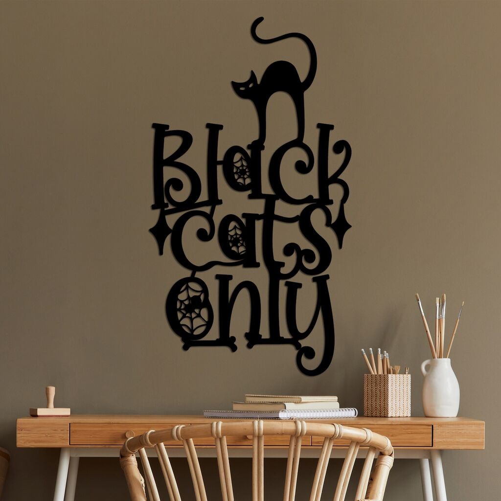 Wallity Zidna dekoracija Kat 8, 34 x 60 cm, Crna