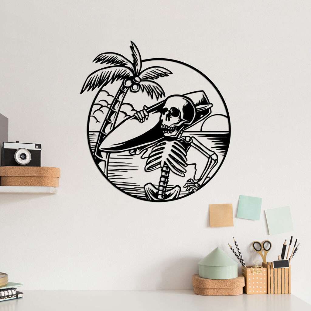 Wallity Zidna dekoracija See Sad Skeletor - 532, 76 x 81 cm, Crna