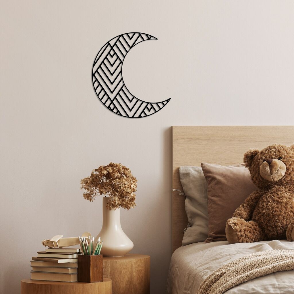Wallity Zidna dekoracija Polumjesec 1, 49 x 46 cm, Crna