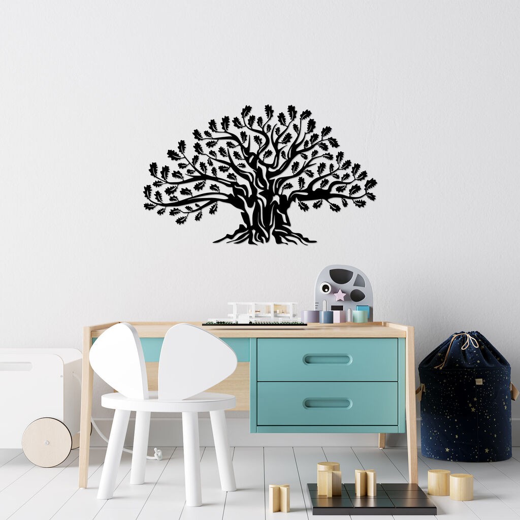 Wallity Zidna dekoracija Monumentalno drvo 17, 42 x 70 cm, Crna