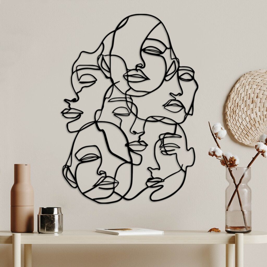 Wallity Zidna dekoracija Facce-1, 42 x 60 cm, Crna