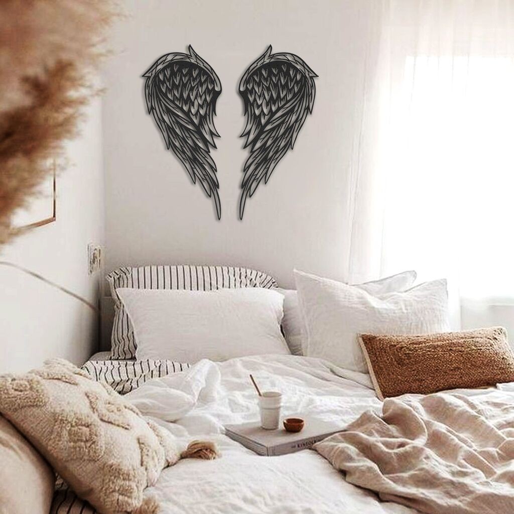 Wallity Zidna dekoracija Anđeoska krila - APT240SS, 23 x 50 cm, Crna