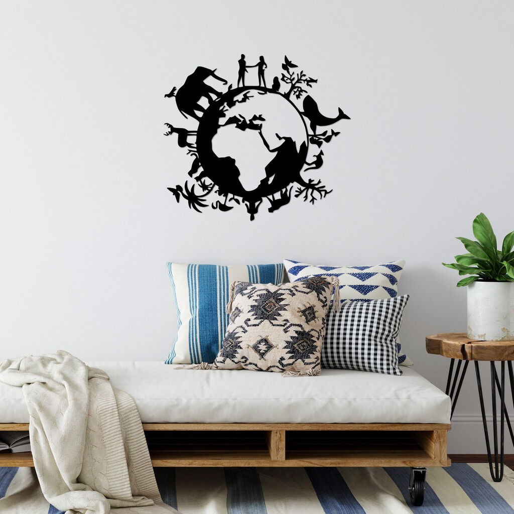 Wallity Zidna dekoracija Životinjski svijet - 506, 62 x 70 cm, Crna