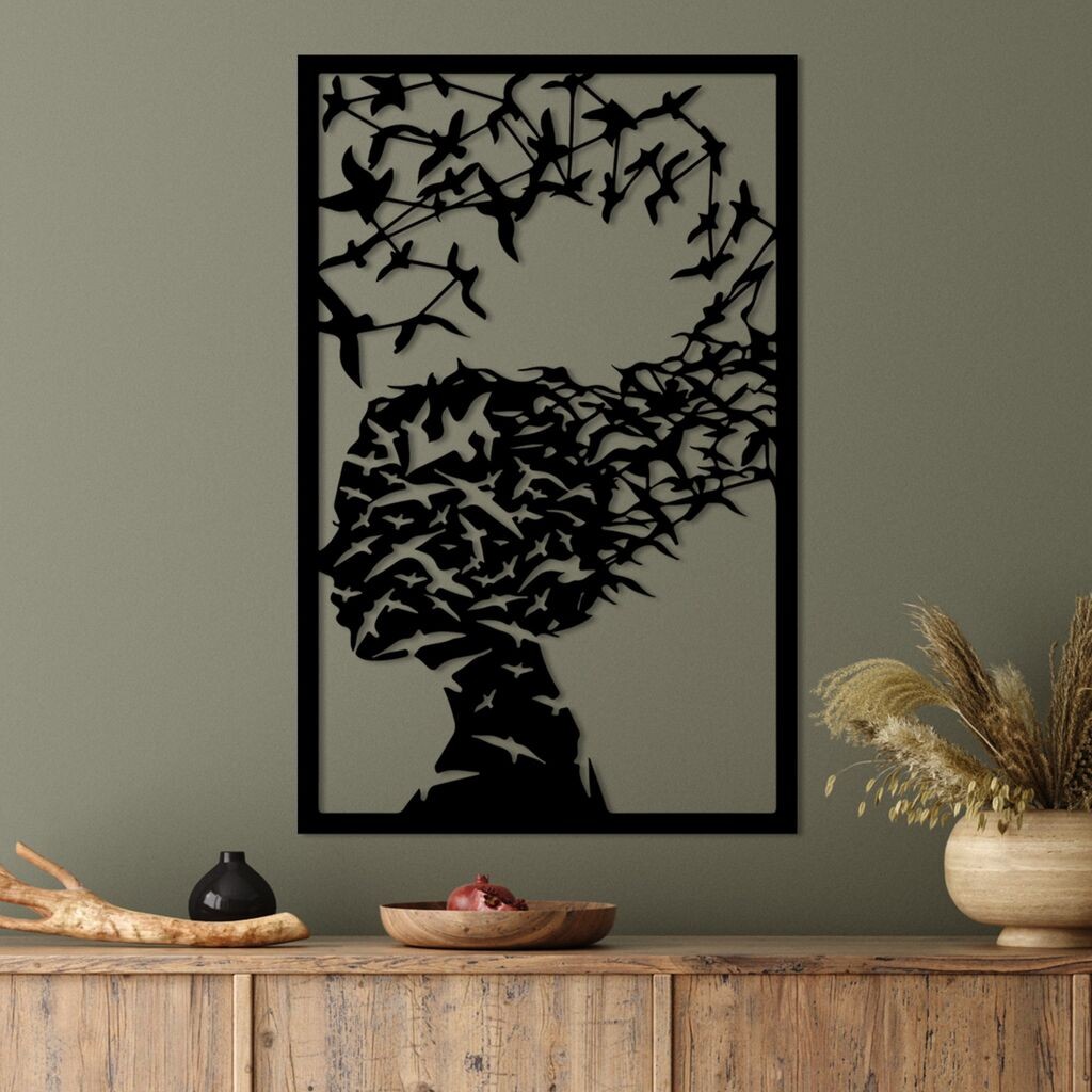 Wallity Zidna dekoracija Farfalla-1, 45 x 70 cm, Crna