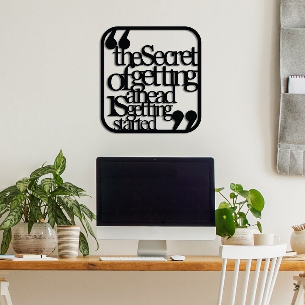 Wallity Zidna dekoracija Getting Ahead Started 3, 50 x 50 cm, Crna