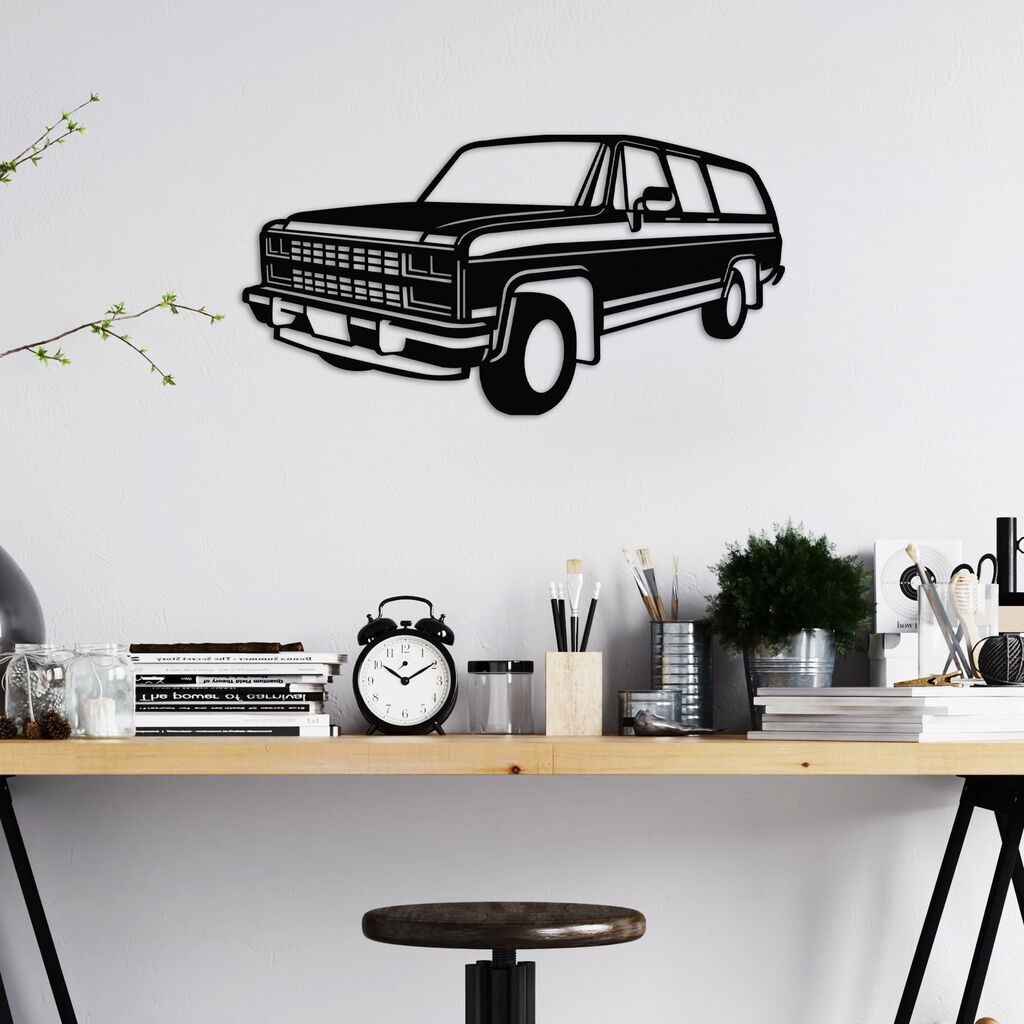 Wallity Zidna dekoracija Chevrolet Suburban, 60 x 32 cm, Crna