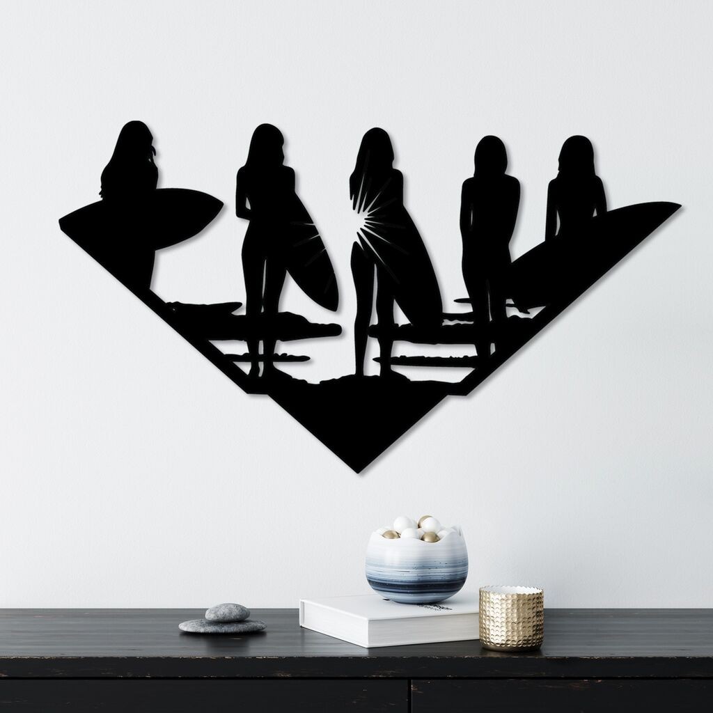 Wallity Zidna dekoracija Zaljevska straža, 33 x 59 cm, Crna