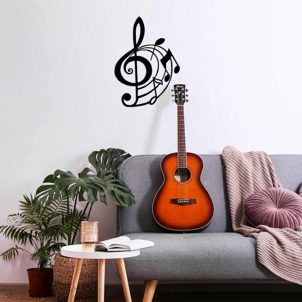 Wallity Zidna dekoracija Musical 3, 50 x 70 cm, Crna