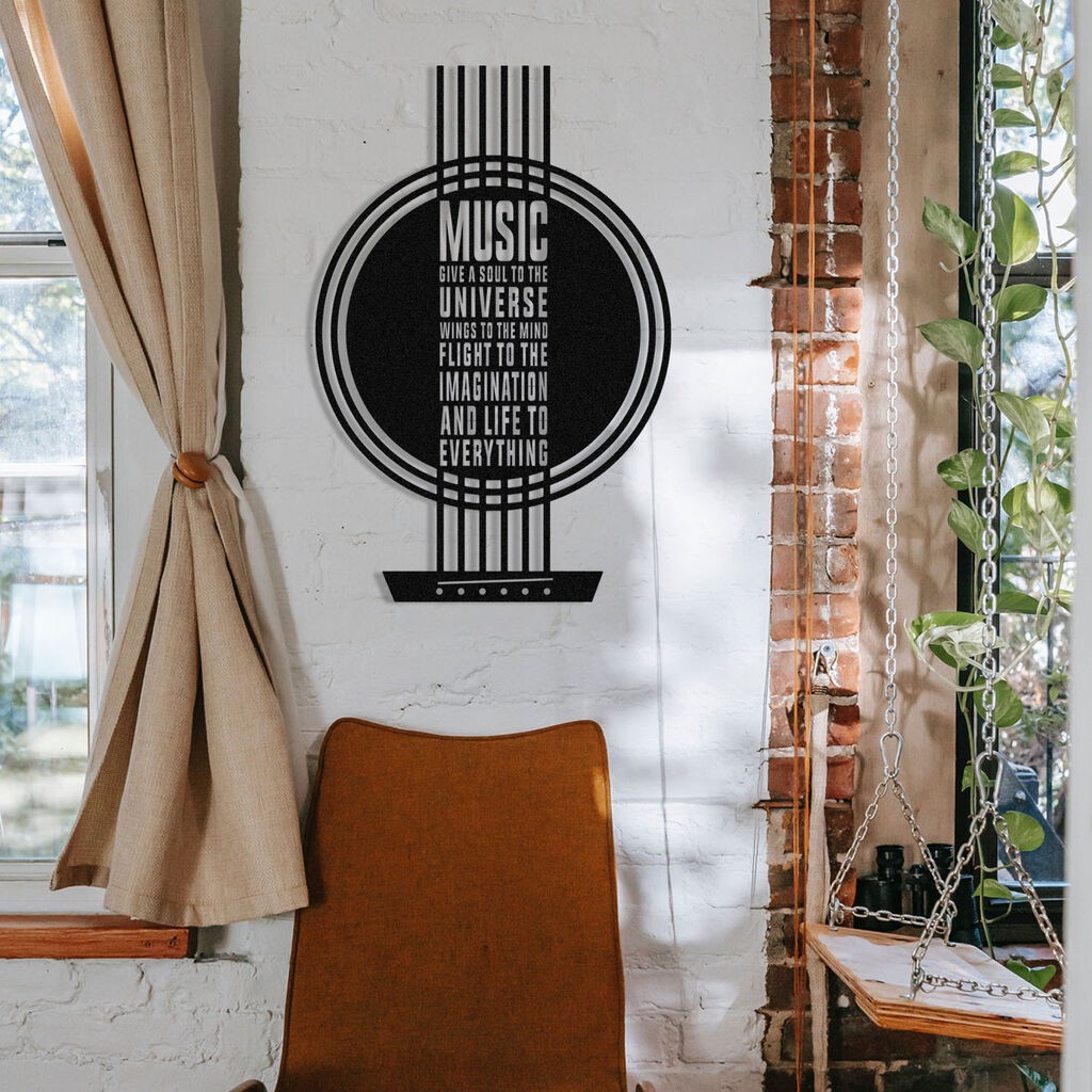 Zidna dekoracija Moja muzika, 40 x 60 cm, Crna