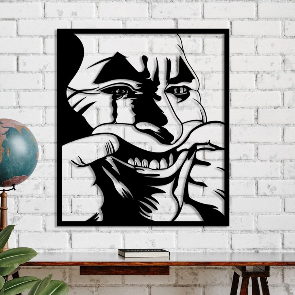 Wallity Zidna dekoracija Pun riječi na sretnom licu, 56 x 48 cm, crna