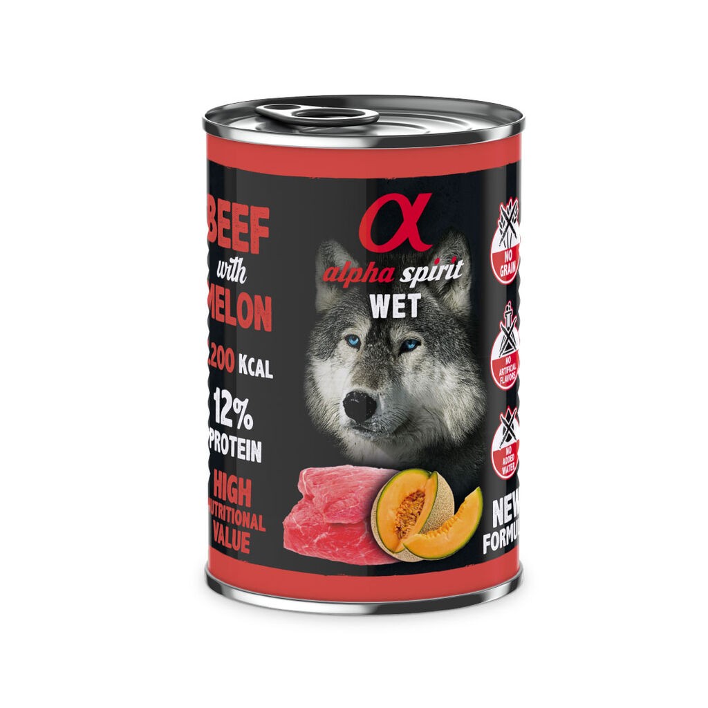Alpha Spirit Hrana za pse u umaku Wet Food, Govedina sa dinjom, 400 gr