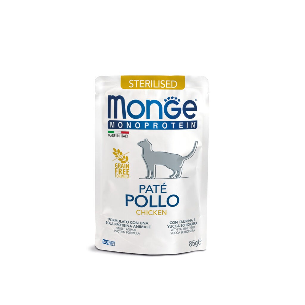 Monge Hrana za mačke Monoprotein Sterilised, Piletina u umaku, 85 gr