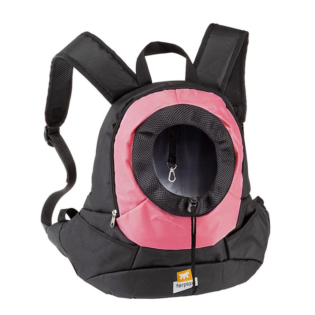 Ferplast Ruksak za pse Kangoo, Roze-crni