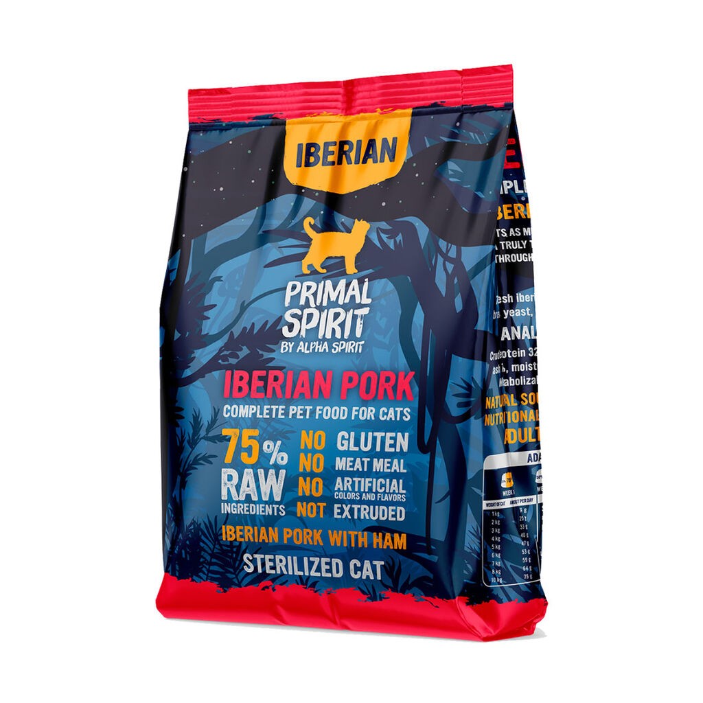 Primal Spirit Hrana za mačke Iberian Ham, Šunka, 1 kg