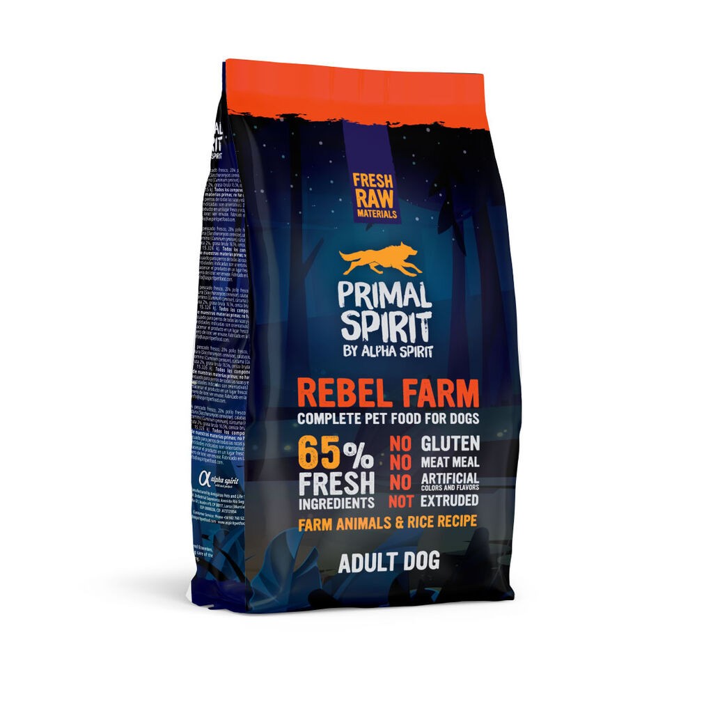 Primal Spirit Kompletna hrana za pse Rebel Farm, 65% friško meso, 1 kg
