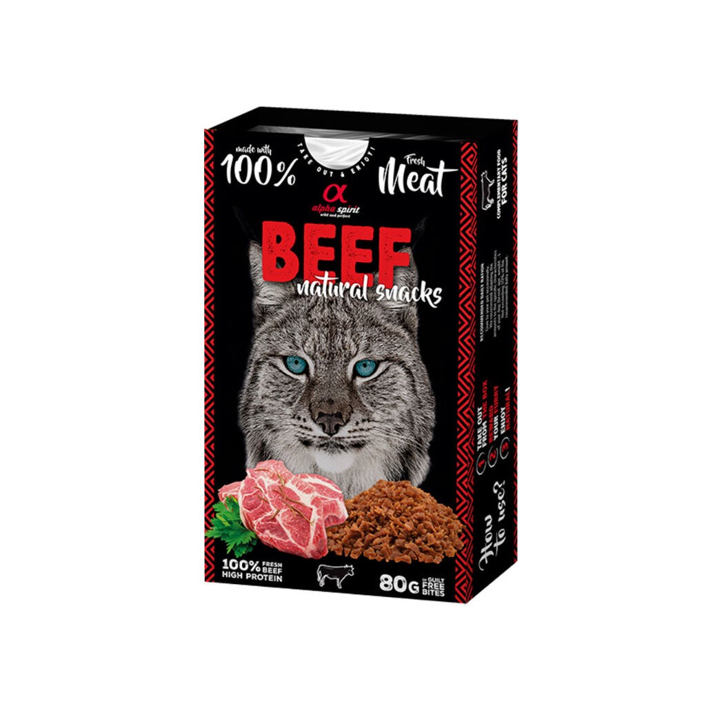 Alpha Spirit Poslastice za mačke Natural Snacks Beef, Govedina, 80 gr