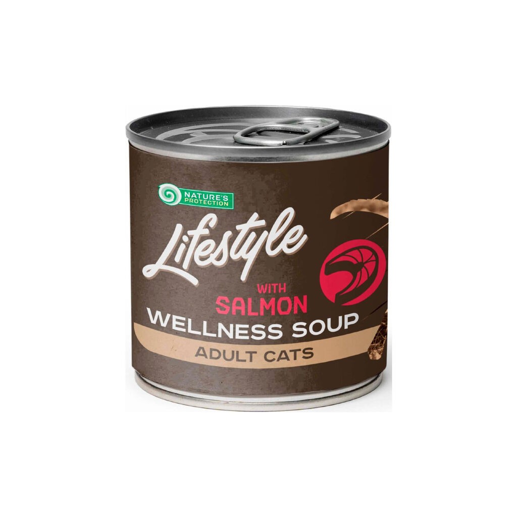 Nature's Protection Supa za mačke Lifestyle Sterilised, Losos, 140 ml