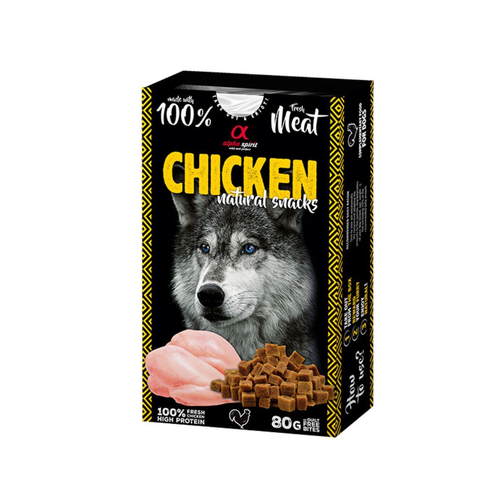 Alpha Spirit Poslastice za pse Natural Snacks Chicken, Piletina, 80 gr