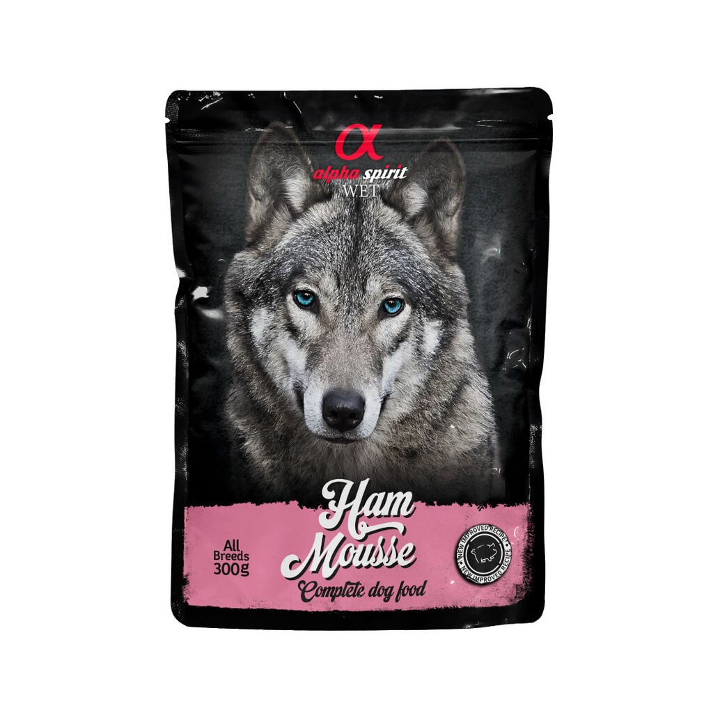 Alpha Spirit Hrana za pse Wet Mousse, Šunka u umaku, 300 gr