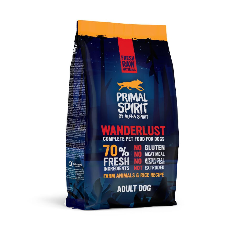 Primal Spirit Kompletna hrana za pse Wanderlust, 70% friško meso, 1 kg
