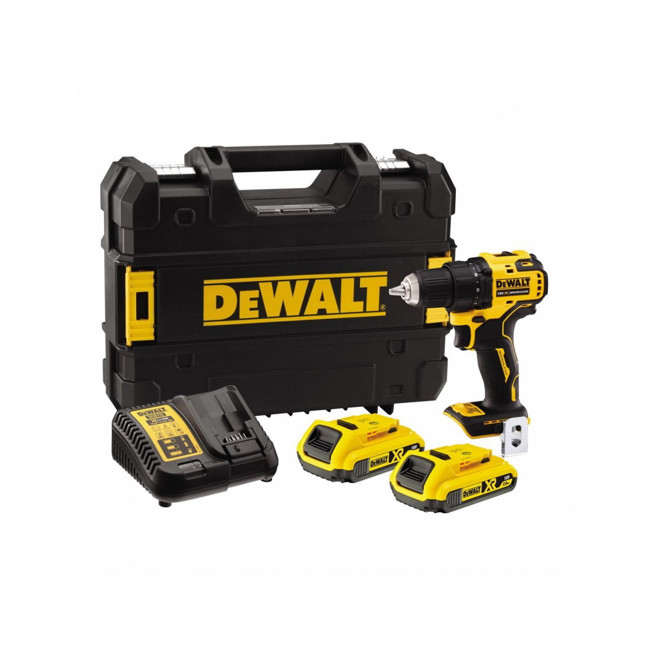DeWALT Aku bušilica odvijač Brushless DCD708D2T 23Nm, Žuta