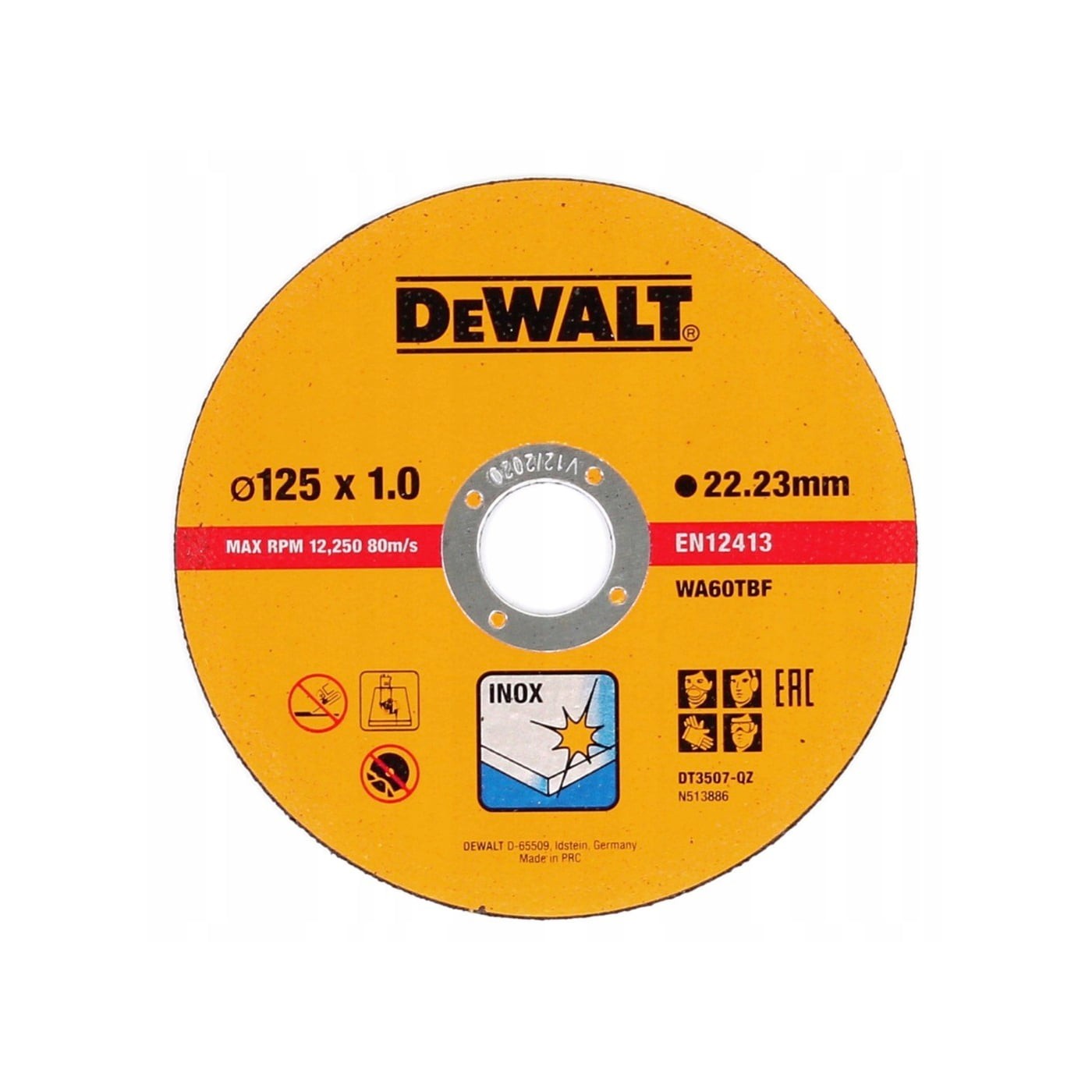 DeWALT Rezna ploča za inox 125x1mm DT3507, Žuta