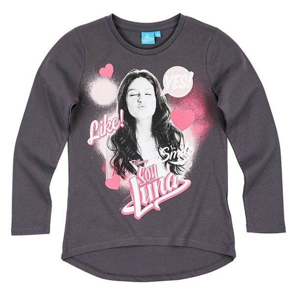 Majica dugih rukava za djevojčice Disney, Tamnosiva