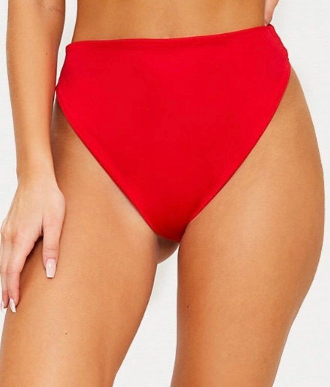PrettyLittleThing Ženski donji dio kupaćeg kostima, Crveni