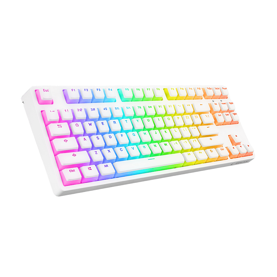 Rampage Gaming Tipkovnica, Mehanička, Bijela, Type-C, Crveni prekidač, US Layout, RGB Pudding keycaps, KB-R136 Ghost, 36816