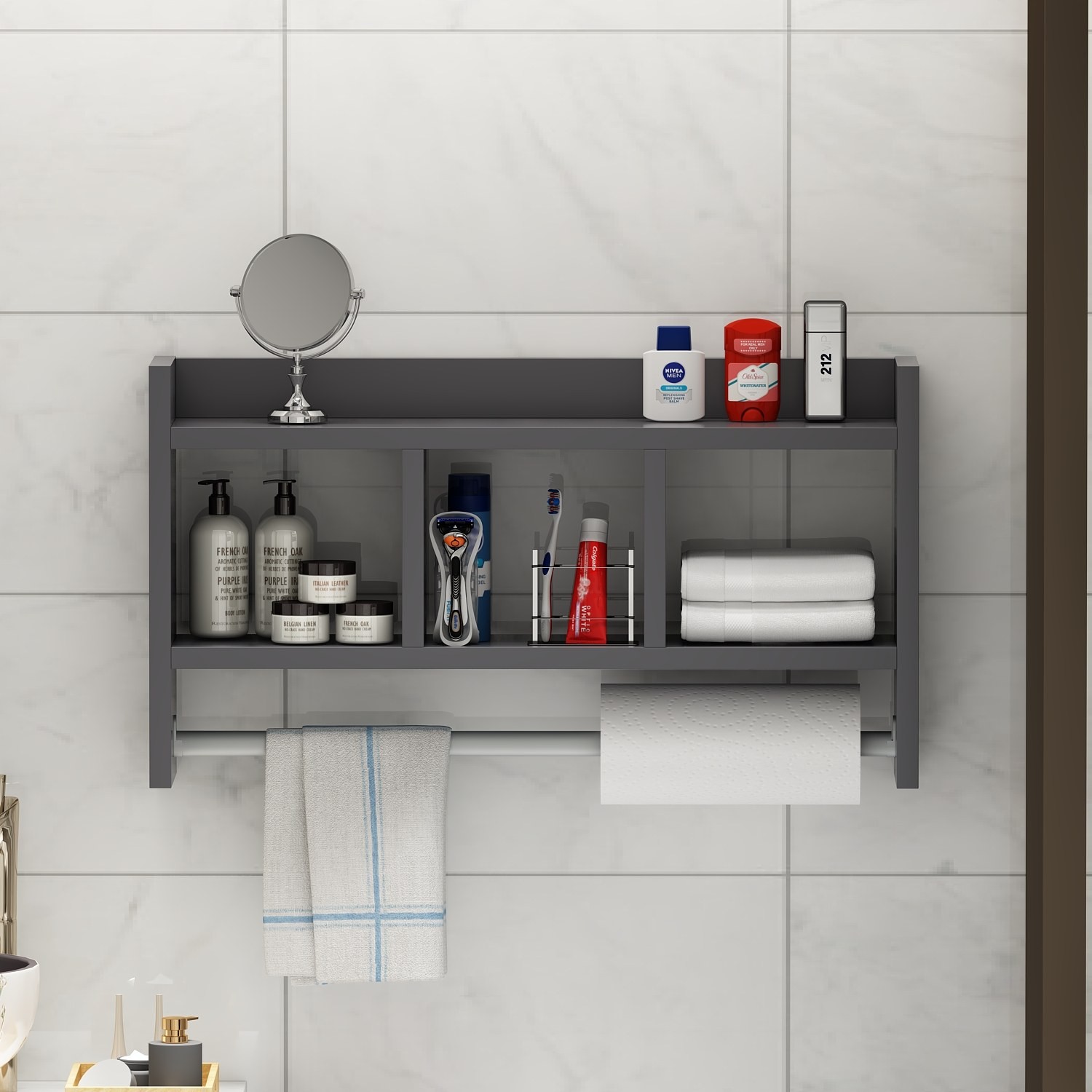 Hanah home Zidna polica antracit boje