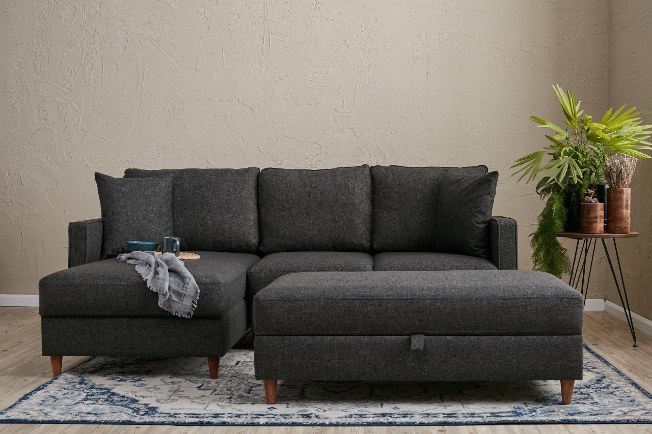 Atelier del Sofa Kutna garnitura Eva 210x82x195cm Antracit