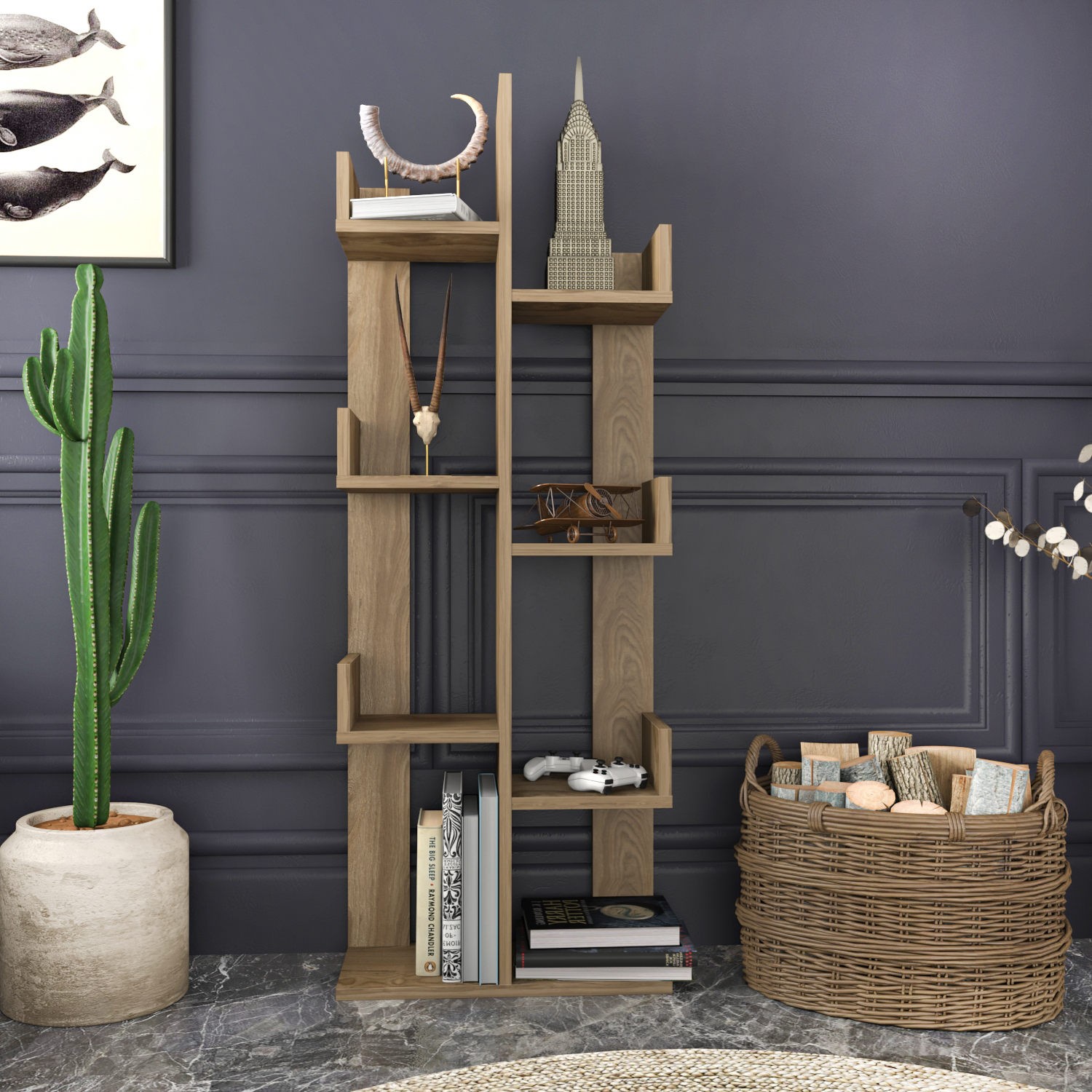 Hanah Home Polica 50x173x22cm Smeđa