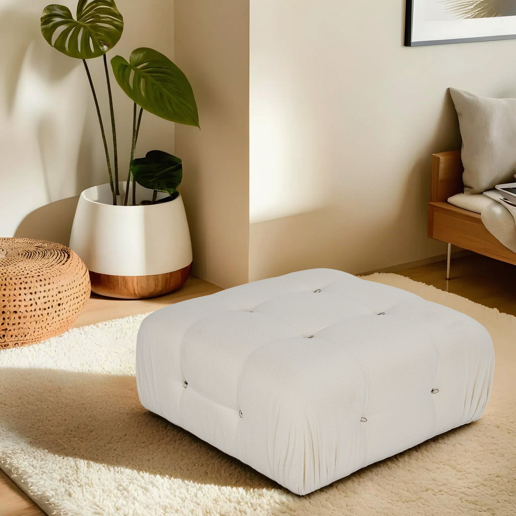 Atelier del Sofa Tabure 95x95x45cm, Bijela