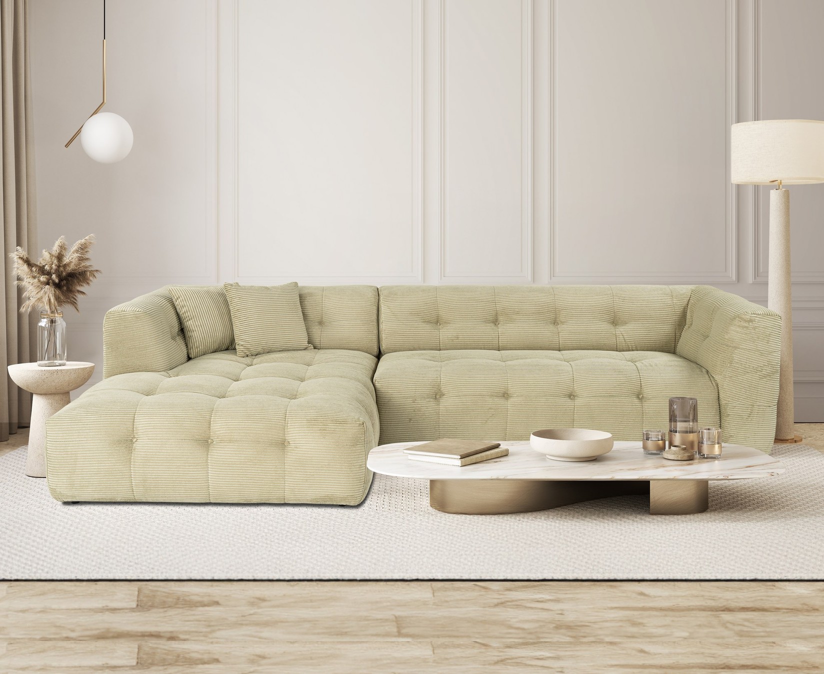 Atelier del Sofa Kutna sofa Cady 100x72x300cm Zelena