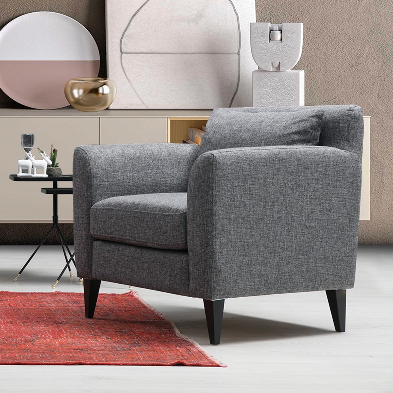 Atelier del Sofa Fotelja Nordic 76x83x80cm Tamno siva
