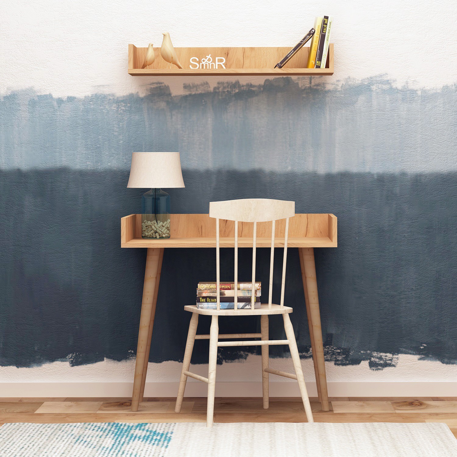 Hanah home Radni sto 90x10x20cm Hrast