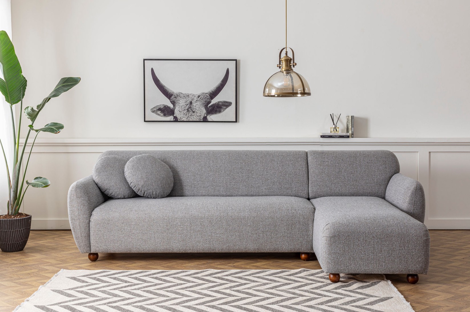 Atelier del Sofa Kutna sofa Eddy 273x162cm, Svijetlo siva