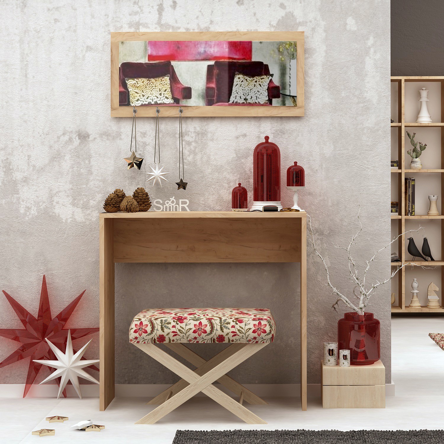 Hanah home Polica 80x82x30cm Hrast