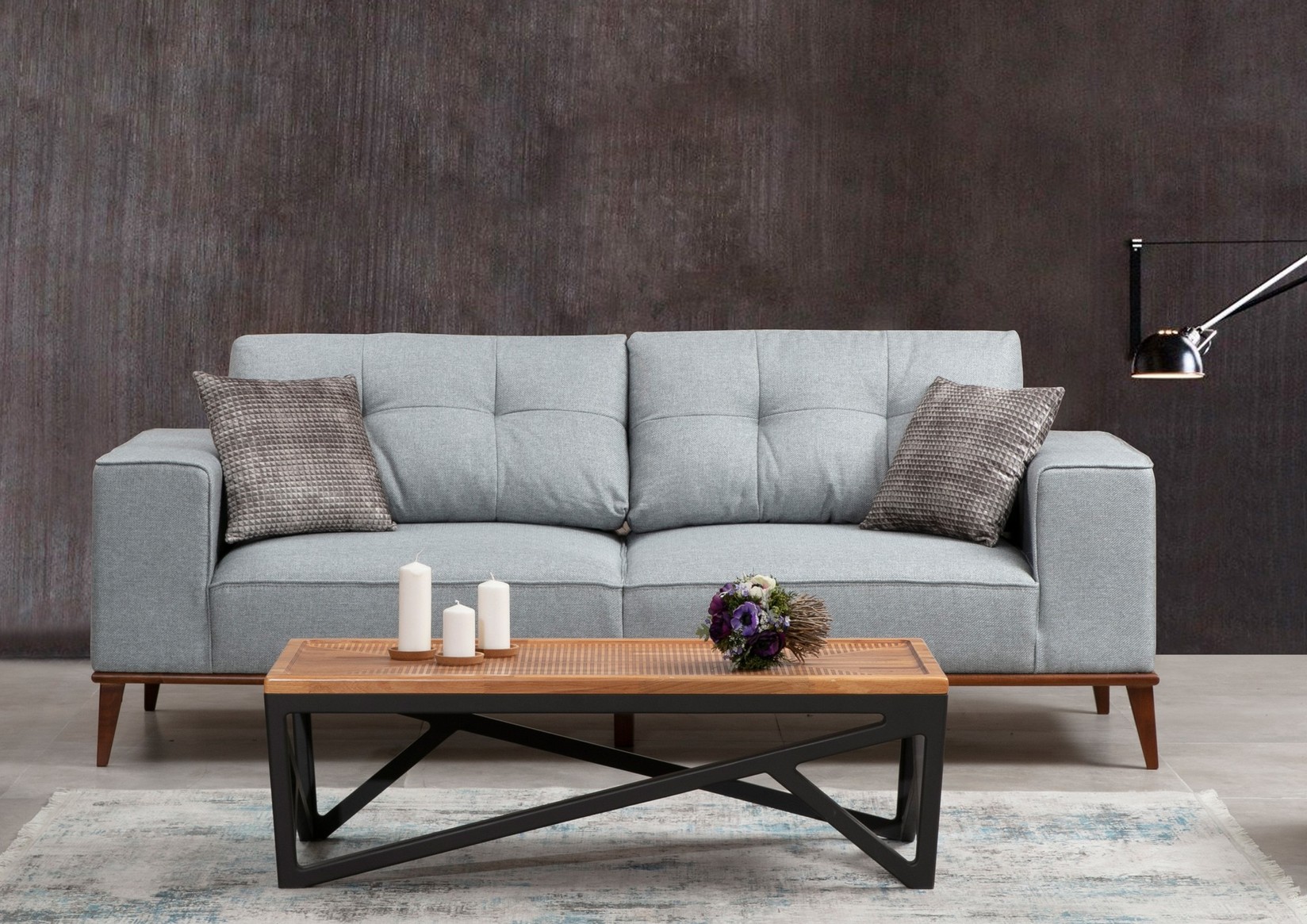 Atelier del Sofa Montana sklopiva sofa 91x85x223cm siva