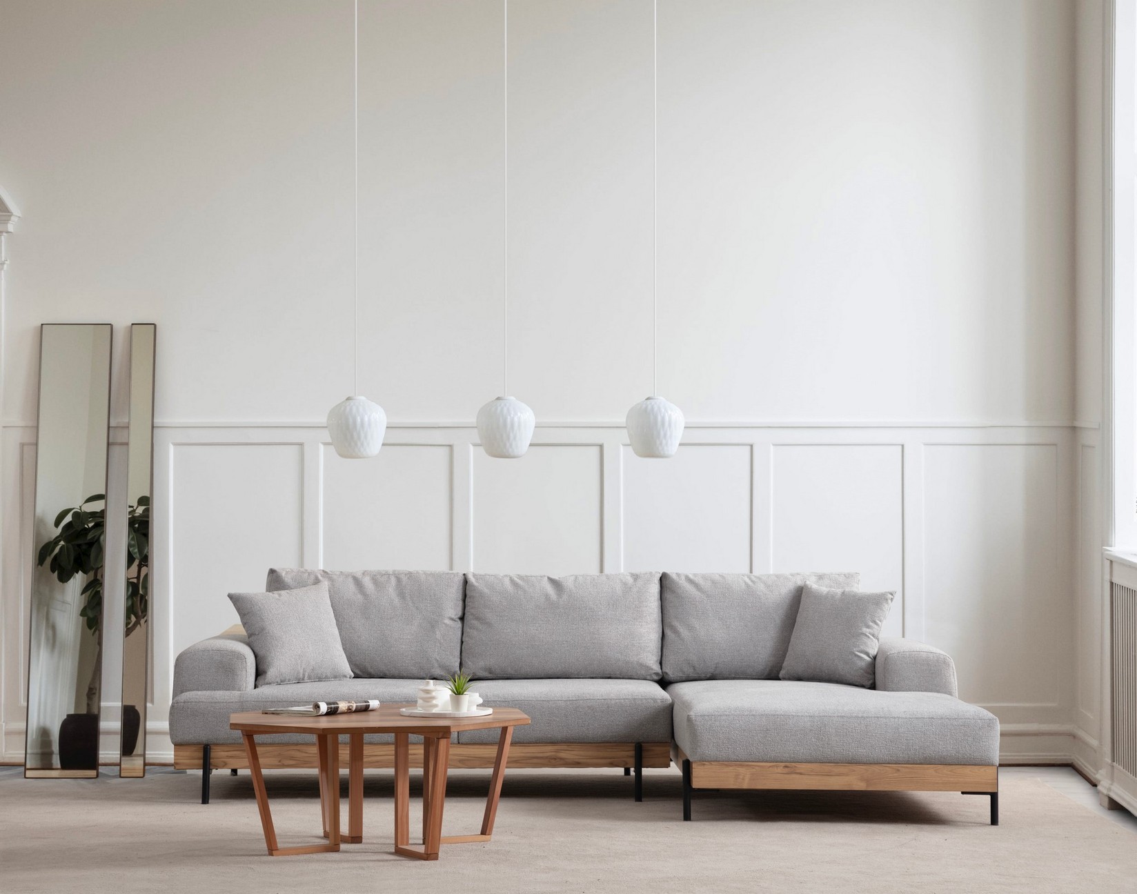 Atelier del Sofa Kutna garnitura Eti 98x78x280cm Siva